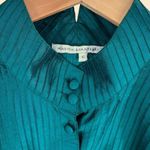 Marisa Baratelli Emerald Green Pleated Thai Silk Asymmetrical Tunic Top Size 12 Photo 3