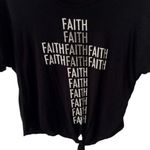 Hot Topic Faith Graphic Crop Top Tee Twist Trendy Cotton Short Sleeve Womens Black XL Photo 1