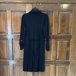Anne Klein Classic Midi Shirtdress 1/2 Zip Business Women's Size 10 Black Photo 2