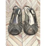 Adrianna Papell  Silver Mesh Rhinestone Embellished Slingback Heels Shoes Women 9 Photo 9