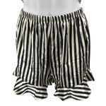 NEW Bella Black White Silk Satin Stripe Sleeveless Tank Shorts Pajama 2 Pc Set M Size M Photo 3