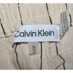 Calvin Klein Ladies M Tan Striped Pull On Wide Leg Cargo Pants Pockets Casual Photo 5