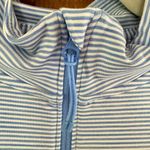 Duluth Trading Co. Dress Tunic Jacket Women’s Medium Blue White Stripe Full Zip Photo 3