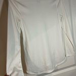 Adidas White Long Sleeve Scoop Neck Climalite Top Rainbow Decal Logo Size Large Photo 4