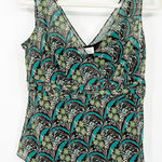Loft Ann Taylor Womens Y2K Artsy Tropical Layered Peplum Floral Tank Top 10P Photo 0