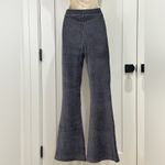 Aerie  Groove On Flared Pants Velvet Ribbed High Rise Gray Small New Lounge Boho Photo 4