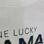 Apt. 9  One Lucky Mama White Pullover Crewneck Sweatshirt Women's Size Small S Photo 3