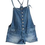 American Eagle Denim Overalls Romper Shorts Blue Size M Shortall Distressed Photo 1