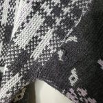 Medallion Floral Rose Plaid Vintage Knit Sweater Size Large Gray Photo 3