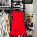 Forever New Ever New Melbourne Red Corset Style Flounce Hem Mini Linen Blend Dress Womens 2 Photo 1