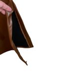 Dollhouse NWT Brown Vegan Leather Button Front High Rise Flare Pants Photo 3