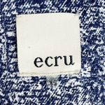 Ecru Blue Printed Fringe Trim Tweed Jacket Zip Blazer Women's Size XS Photo 5