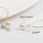 18K Gold Filled Long Dangle Pearl Earrings For Women Photo 3