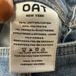 OAT New York Blue Denim High Rise Wide Leg Cargo Raw Hem Jeans Womens Size 8/29 Photo 5