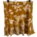 Free People  Margaux Velvet Floral Mini Skirt Gold & Pink Size 12 Photo 2