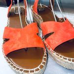 Franco Sarto  Red and Orange, coral summer Sandals with Espadrille Sole size 8 Photo 5