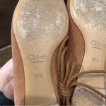 Chloé CHLOE Foster Camel Suede Lace-Up Ballerina Flat Ballet Shoes Size 39.5 Photo 8