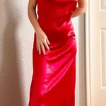 Bella Barnett Red Satin Cowl Neck and Back Maxi Slip Dress Size L Photo 1