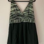 Fresh Water Swim Dress Size 22W Zebra Print Silver Black One Piece Bikini Photo 0