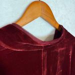 Eileen Fisher M Red Velvet Silk Top Goth Vampire Dark Sexy V-Neck Romantic Party Photo 3