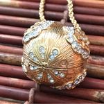 Swavorski Swarovski Crystal Ball pendant Necklace Gold tone on long chain 33” Photo 6