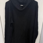 st. john's bay  Black Waffle Knit Cowl Neck Long Sleeve Shirt Photo 0