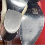 Everlane Leather Boots Womans 5.5 Ivory Black Elastic Square Toe Block Heel Photo 7