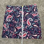 Talbots Paisley Watercolor Canvas A-Line Skirt Multicolor Navy Blue 12 Preppy Photo 6