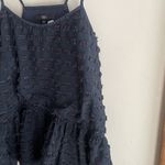 Tibi Fil Coupe Fringe Ruffle Cami Tank Top in Navy Blue Photo 4