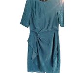 Rebecca Minkoff  Medium Vivien Pleated Gathered Mini sheath dress Teal Black​​​​ Photo 4