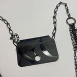 New York And Company NWT Statement Costume Beaded Necklace Black / White Bead Photo 8