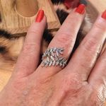 CZ AAA Vine Brass Rhodium Ring size 9 Silver Photo 2