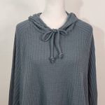 Chaser Blue Ribbed Knit Hoodie NWT Size Medium Teal Blue Hoodie Photo 1