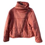 HYFVE  Women Copper Orange Bomber Side Zip Lined Cozy Puffer Jacket Sz L Photo 0