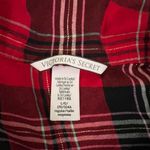 Victoria's Secret Womens Flannel Plaid Pajama Set Red Shimmer Large Photo 5