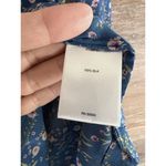 A loves A  Blouse Sz M Blue 100% Silk Floral Button Down Top Collared Preppy Photo 4