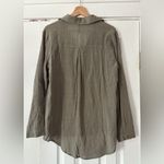 XCVI  Olive Textured Cotton Button-Up Shirt Size Medium EUC Photo 1