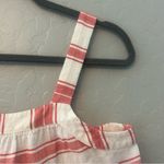 Loft  red white striped shimmer tiered peplum babydoll tank top size medium Photo 4