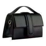 Kayla + Ava Miranda Crossbody Bag Black Faux Leather Vegan Removable Strap Photo 2