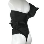 ASTR The Label Black Ruffle One Shoulder Thong Sleeveless Bodysuit Top Size S Photo 1