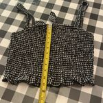 Sienna Sky  Women’s Gingham Smocked Black and White Top size Large Size Large Photo 7