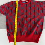 Vintage 70’s Aspen Ski Red Blue Intarsia Pattern Crewneck Sweater Sz XL Photo 7