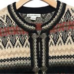 Telluride Clothing Co Vintage Women’s Size M Nordic Fair Isle Wool Cardigan Black Size M Photo 3
