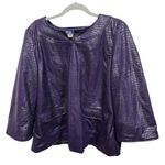 Susan Graver Vintage Snake Print Bell Sleeve Purple Overcoat Size Large Old Money Casual Photo 0