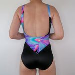 One Piece Vintage 80s The Slim Suit Floral Swimsuit Photo 2
