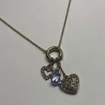 Monet  Women’s Signed Necklace Gold Tone Chain / Heart Charms Photo 4