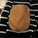 Urban Heritage Black & White Stripes Pullover Sweater with Suede Elbow Pads Sm Photo 4