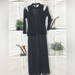 Vintage 90s Beaded Black Chiffon Palazzo Jumpsuit Photo 2