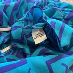 Amanda Uprichard  Silk Peplum V Neck Ruffle Tank Top Blue Purple Small Pullover Photo 4