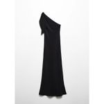 Mango  BLACK ASYMMETRIC BOW MAXI DRESS WITH SLIT XS NEW $129.99 #758 Photo 5
